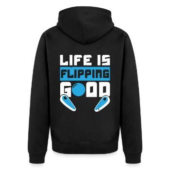 Flipperautomat Arcade-Spiel Klassisches Videospiel - Unisex Premium Bio Zip Hoodie - Schwarz - Hinten - Nico (187cm)