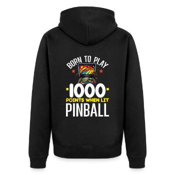 Flipperautomat Arcade-Spiel Klassisches Videospiel - Unisex Premium Bio Zip Hoodie - Schwarz - Hinten - Nico (187cm)