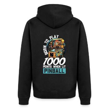 Flipperautomat Arcade-Spiel Klassisches Videospiel - Unisex Premium Bio Zip Hoodie - Schwarz - Hinten - Nico (187cm)