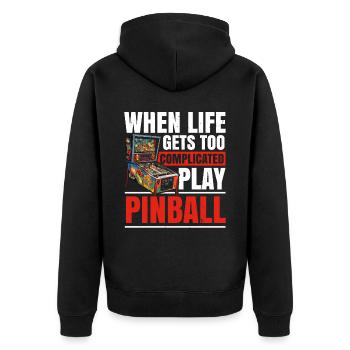 Flipperautomat Arcade-Spiel Klassisches Videospiel - Unisex Premium Bio Zip Hoodie - Schwarz - Hinten - Nico (187cm)