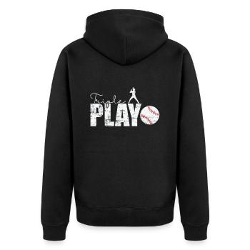 Triple Play Baseball - Unisex Premium Organic Zip Hoodie - black - Back - Nico (187cm)