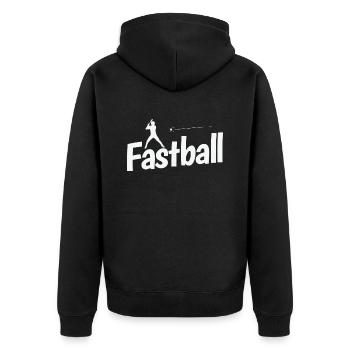 Fastball Baseball - Unisex Premium Organic Zip Hoodie - black - Back - Nico (187cm)