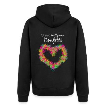Confetti Heart Carnival Carnival - Unisex Premium Organic Zip Hoodie - black - Back - Nico (187cm)