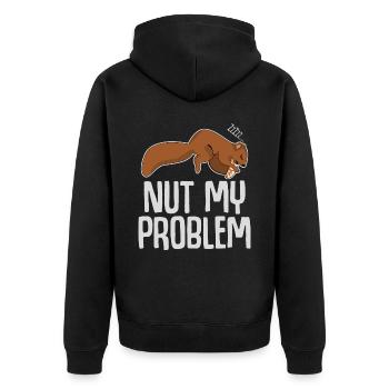 Schlafendes Eichhörnchen schläft - Unisex Premium Bio Zip Hoodie - Schwarz - Hinten - Nico (187cm)
