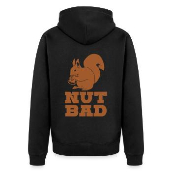 Eichhörnchen Witz - Unisex Premium Bio Zip Hoodie - Schwarz - Hinten - Nico (187cm)