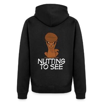 Eichhörnchen - Unisex Premium Bio Zip Hoodie - Schwarz - Hinten - Nico (187cm)