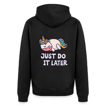 Licorne Licorne épaisse Licorne Chill Relax - Veste à capuche bio Premium Unisexe - noir - Dos - Nico (187cm)