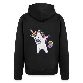 Dabbing Unicorn Unicorn Dab Dabbing Trend Dance - Unisex Premium Organic Zip Hoodie - black - Back - Nico (187cm)