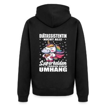 Diätassistentin Nicht Alle Superhelden Umhang - Unisex Premium Bio Zip Hoodie - Schwarz - Hinten - Nico (187cm)
