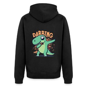 Dabbing Dinosaur Trex - Veste à capuche bio Premium Unisexe - noir - Dos - Nico (187cm)