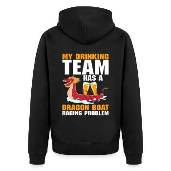 Drôle de problème de course de bateau-dragon de l’équipe de buveurs - Veste à capuche bio Premium Unisexe - noir - Dos - Nico (187cm)