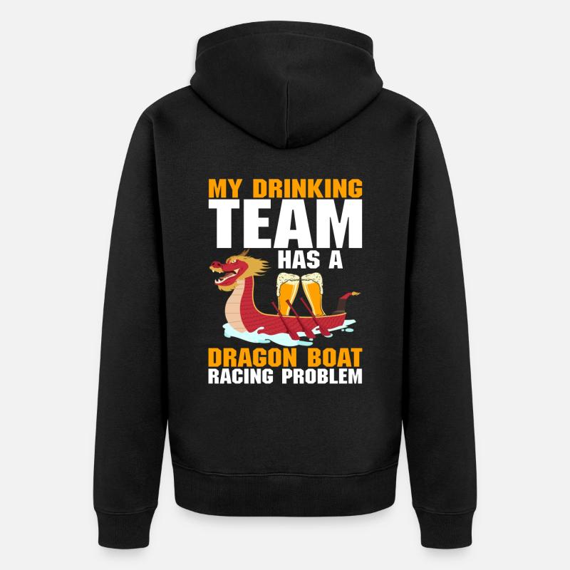 Lustiges Trinker-Team Drachenbootrennen Problem - Unisex Premium Bio Zip Hoodie - Schwarz