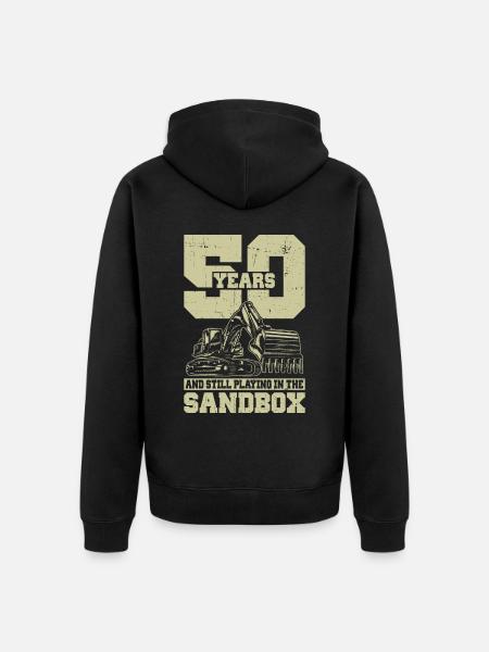 50 Geburtstag Baggerfahrer - Unisex Premium Bio Zip Hoodie - Schwarz