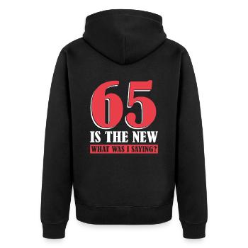 Pensioner Pension Funny - Unisex Premium Organic Zip Hoodie - black - Back - Nico (187cm)