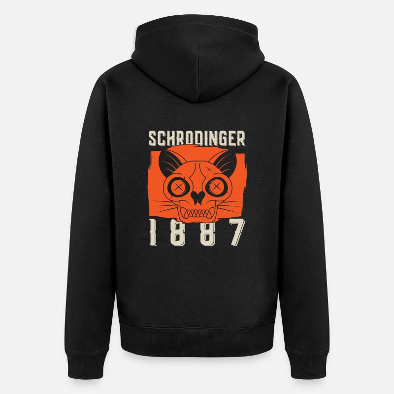 Physik Phyiker Katze Quantenphysik - Unisex Premium Bio Zip Hoodie - Schwarz