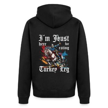 If you don't flee, you are not passionate about it - Unisex Premium Organic Zip Hoodie - black - Back - Nico (187cm)