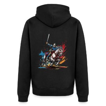 Renaissance Festivals Medieval - Unisex Premium Organic Zip Hoodie - black - Back - Nico (187cm)