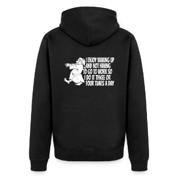Pensioner Pension Funny - Unisex Premium Organic Zip Hoodie - black - Back - Nico (187cm)