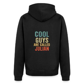 Les mecs cool s’appellent Julian - Veste à capuche bio Premium Unisexe - noir - Dos - Nico (187cm)