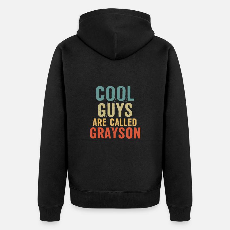 Cool guys are called Grayson - Unisex Premium Bio Zip Hoodie - Schwarz