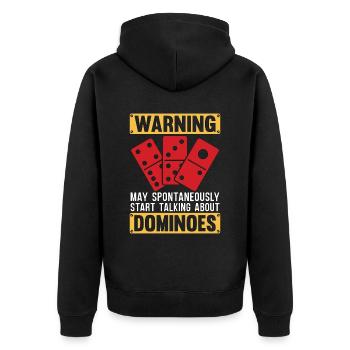Avertissement de dominos peut spontanément commencer à jouer - Veste à capuche bio Premium Unisexe - noir - Dos - Nico (187cm)