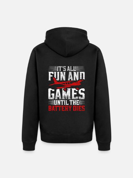 Modellflugzeug Modellflieger - Unisex Premium Bio Zip Hoodie - Schwarz