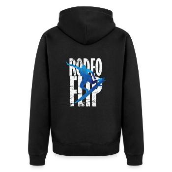 Rodeo Flip Surfing - Unisex Premium Organic Zip Hoodie - black - Back - Nico (187cm)