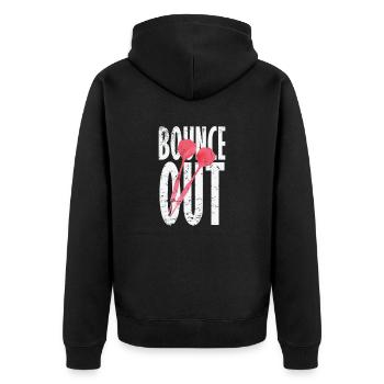 Bounce Out Darts - Unisex Premium Organic Zip Hoodie - black - Back - Nico (187cm)