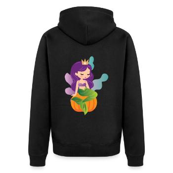 Mermaid Pumpkin Halloween Costume - Veste à capuche bio Premium Unisexe - noir - Dos - Nico (187cm)