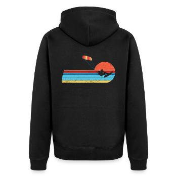 Kitesurf Kiteboard Kitesurfing Kite-Surf Vintage - Veste à capuche bio Premium Unisexe - noir - Dos - Nico (187cm)