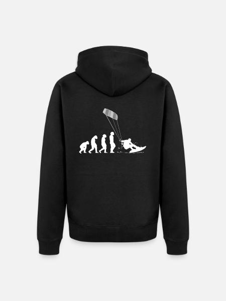 Kitesurf Kiteboard Kitesurfing Kite-Surf Evolution - Veste à capuche bio Premium Unisexe - noir