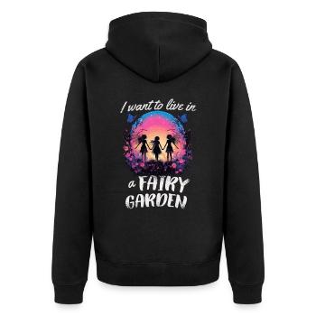 Garten Gartenpflanzen Landschaftsgärtner lustiges - Unisex Premium Bio Zip Hoodie - Schwarz - Hinten - Nico (187cm)