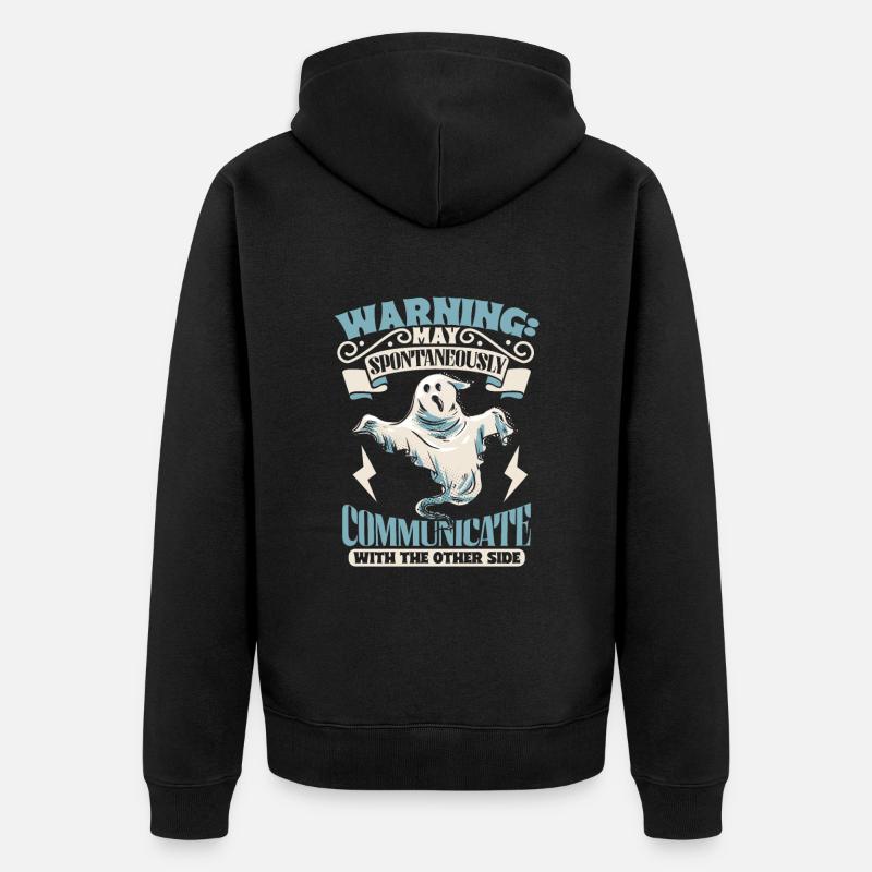 Communicate with Ghosts - Ghostbusters - Unisex Premium Organic Zip Hoodie - black