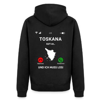 Toskana Italien Toscana Urlaub Venedig - Unisex Premium Bio Zip Hoodie - Schwarz - Hinten - Nico (187cm)