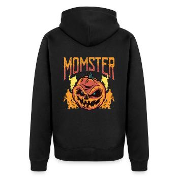 MOMSTER capture l’ d’Halloween - Veste à capuche bio Premium Unisexe - noir - Dos - Nico (187cm)