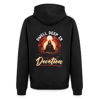 Christian Meditation Jesus Yoga Zen Christianity - Unisex Premium Organic Zip Hoodie - black - Back - Nico (187cm)