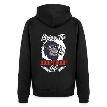 Babouin Singe Amoureux Faune Animalier Gardien de zoo - Veste à capuche bio Premium Unisexe - noir - Dos - Nico (187cm)