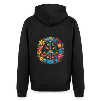 Flower Power Hippie Birthday - Juillet 2019 - Veste à capuche bio Premium Unisexe - noir - Dos - Nico (187cm)
