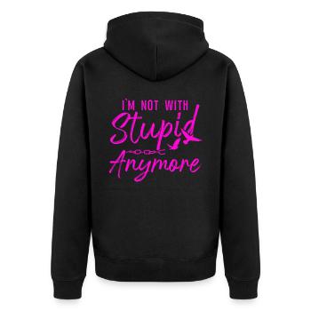 Happy Divorce Party I'm Not With - Unisex Premium Organic Zip Hoodie - black - Back - Nico (187cm)