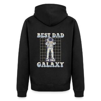 Meilleur papa dans la galaxie Taikonaut Cosmonaute - Veste à capuche bio Premium Unisexe - noir - Dos - Nico (187cm)