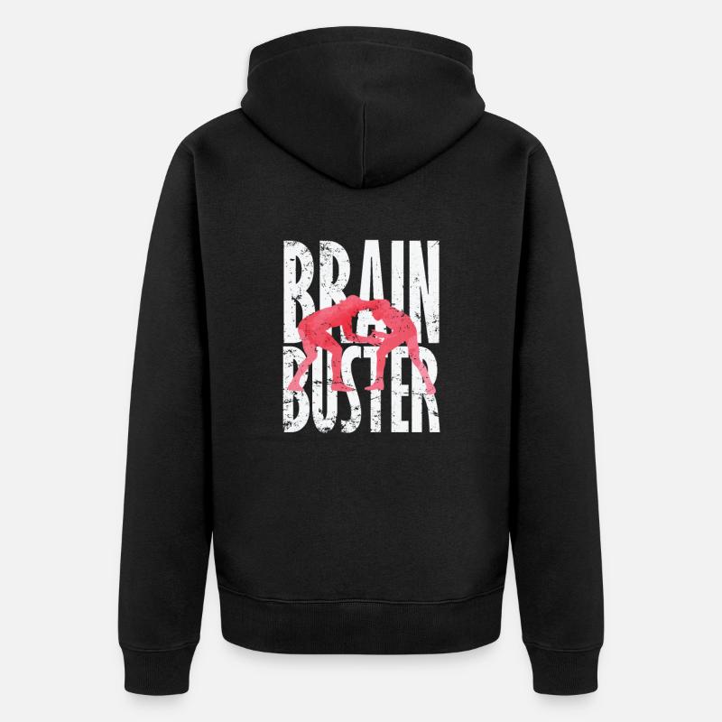 Brain Buster Lutte professionnelle - Veste à capuche bio Premium Unisexe - noir
