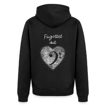 Fagottist mit Herz Fagott Musik Notenschlüssel - Unisex Premium Bio Zip Hoodie - Schwarz - Hinten - Nico (187cm)