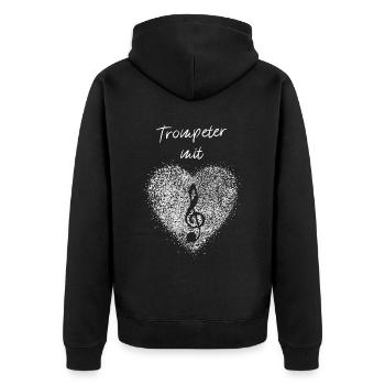 Trompeter mit Herz Trompete Orchester Musiker - Unisex Premium Bio Zip Hoodie - Schwarz - Hinten - Nico (187cm)