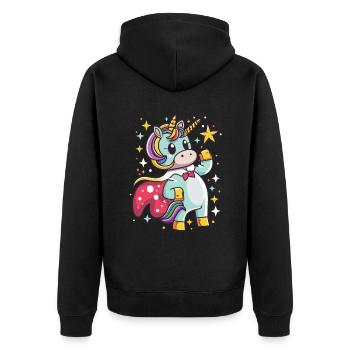Licorne Super-héros Licornes Licorne Bébé Licorne - Veste à capuche bio Premium Unisexe - noir - Dos - Nico (187cm)
