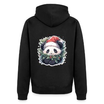 Panda Noël Panda Pandas Panda Noël - Veste à capuche bio Premium Unisexe - noir - Dos - Nico (187cm)