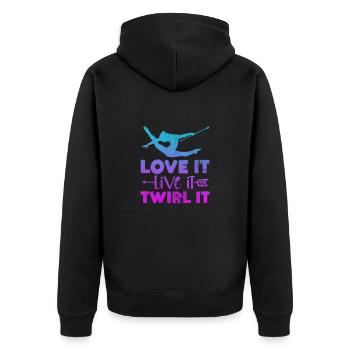 Baton Twirling - Unisex Premium Organic Zip Hoodie - black - Back - Nico (187cm)