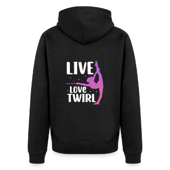Baton Twirling Gymnastique Gymnastique Cadeau - Veste à capuche bio Premium Unisexe - noir - Dos - Nico (187cm)