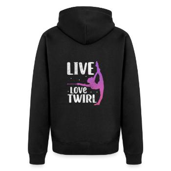Baton Twirling - Unisex Premium Organic Zip Hoodie - black - Back - Nico (187cm)
