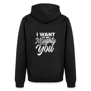 Sadomaso - Unisex Premium Bio Zip Hoodie - Schwarz - Hinten - Nico (187cm)