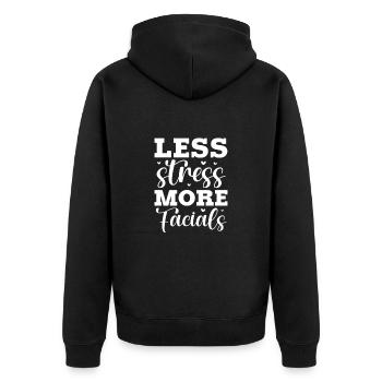 Kosmetikerin Kosmetik Make-up Geschenk - Unisex Premium Bio Zip Hoodie - Schwarz - Hinten - Nico (187cm)